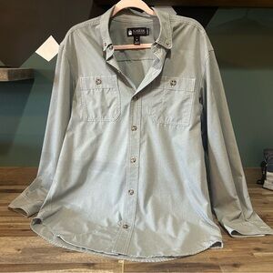 Duluth Trading Co. Alaskan Hardgear Gray Button Up Long Sleeve Shirt Men’s M